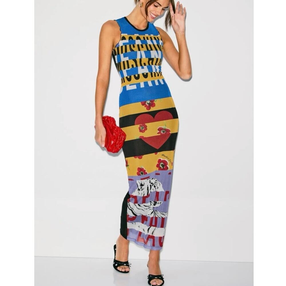 Moschino Jeans Printed Mesh Cover-up Dress Size 6